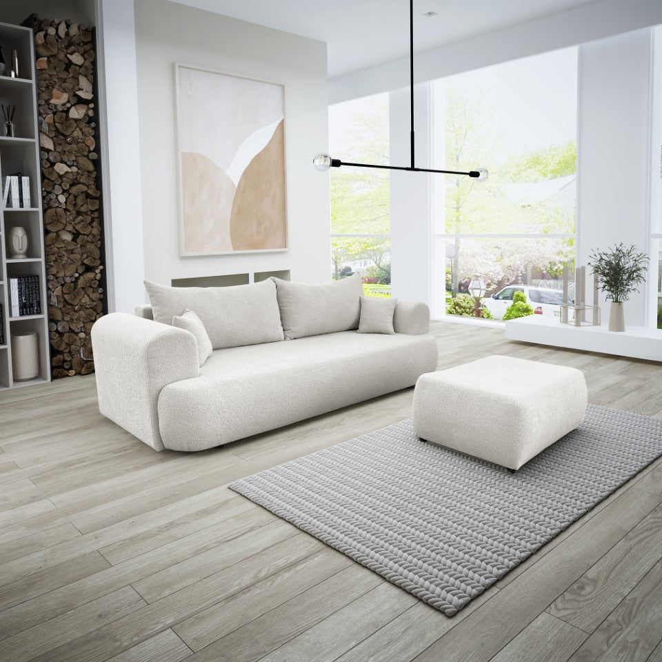 EVEREST canapé droit lit avec pouf