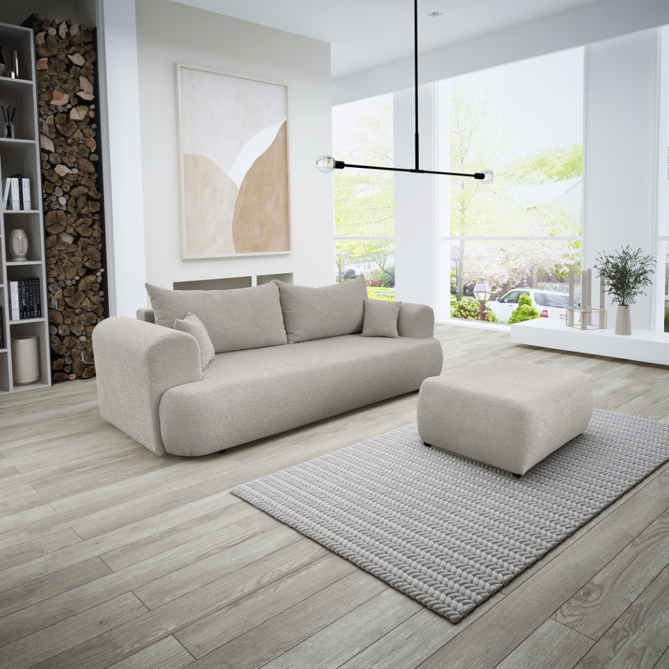 EVEREST canapé droit lit avec pouf